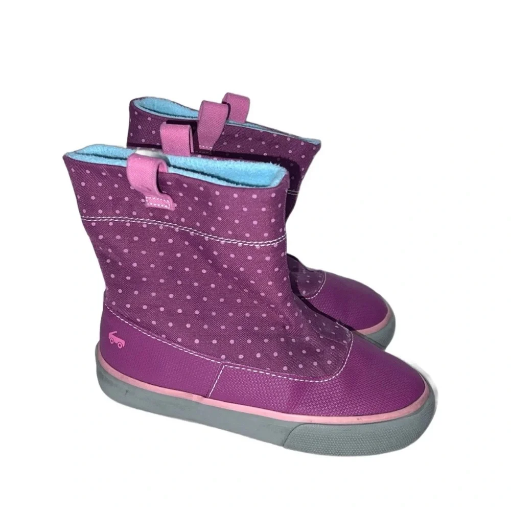 See Kai Run Girls Polka Dot Print Rain Boots Sz 10